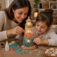 thumbnail image 4 of Sea Glass Art Kit Lighted Coral Reef Lighthouse Kit Complete Craft Set With Sea Glass Style Fragments Coral Starfish Ornaments LED Lights Step by Step Guide Gift For Craft Lovers, 4 of 6