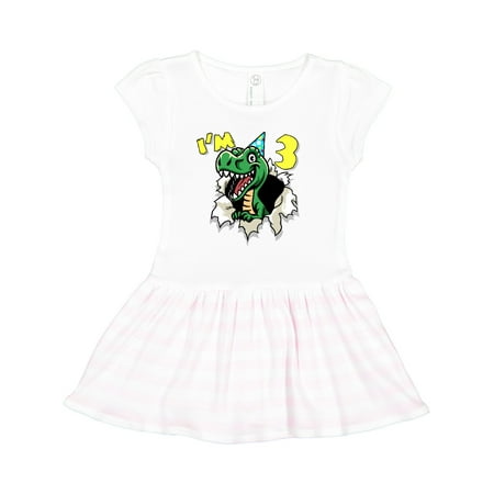 

Inktastic I m 3 Dinosaur Gift Toddler Girl Dress