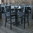 thumbnail image 3 of Flash Furniture Carlton 30'' Round Black Laminate Table Set with X-Base and 4 Ladder Back Metal Barstools - Black Vinyl Seat, 3 of 9