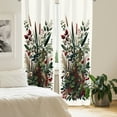 thumbnail image 4 of Ambesonne Botanical Curtains 2 Panel Set, Romantic Forest Blossoms, Pair of - 28" x 63", Emerald Ruby and Green, 4 of 4