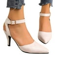 thumbnail image 3 of WMTBSRSW Women's Heeles Sandales Elegant Ankle Buckle High Thin Heeled Pump Sandals, Fashion Casual Wedding Party Dress Pumps, 3 of 4