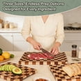 thumbnail image 4 of TJ POP 4-Piece Checkered Cutting Board Set, Wood Checkerboard Cutting Boards for Kitchen with Stand, Chopping Board Set with Juice Groove & Handle for Meat, Vegetables, Cheese & Serving, 4 of 8