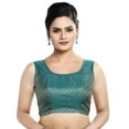 thumbnail image 1 of eloria Women's Sleeveless Brocade Readymade Saree Blouse Partywear, 1 of 4