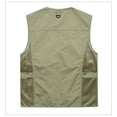 thumbnail image 5 of Lovskoo Men's Fishing Vest Summer Sleeveless Outdoor Quick Drying Mesh Multiple Pockets Lightweight Work Photo Vest Jacket Cargo Vest Khaki, 5 of 6