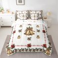 thumbnail image 2 of Homewish Golden Bell 7-Piece Bedding Comforter Set for Teens Boys Girls,Merry Christmas King Bedding Sets,Xmas Chic Flower Ultra Soft Bed Sheets,Super Cozy Room Decor,Reversible, 2 of 8