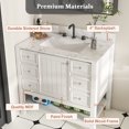 thumbnail image 4 of Montary Bathroom Vanity Set 37" with Carrara White Marble Top, Modern Cabinet with Doors and Drawer, Three Faucet Hole, 4 of 8