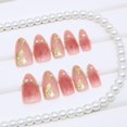 thumbnail image 3 of Press on Nails NEWSPIED Valentines, 30 unidades, oro almendra y cromo, 3 of 7