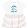 thumbnail image 3 of Inktastic Easter Jesus Loves Me with Cross and Flowers Girls Baby Dress, 3 of 5