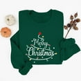 thumbnail image 2 of Enjoytime Crew Neck Sweatshirts Women Letter Print Pullover Sweatshirt Xmas Holiday Party Long Sleeve Tops Green L, 2 of 6