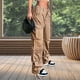 thumbnail image 4 of Pantalones Anchos Pantalones femeninos American Street Cargo Pants Casual para la playa al aire libre (Khaki M) Ygjytge para Mujer Caqui T S, 4 of 7