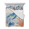 thumbnail image 7 of Quilts Twin Size Bedding Set, Sea Turtle Coastal Lightweight Quilted Comforter, Summer Beach Coral Nautical Rustic Soft Reversible Bedspread Coverlet with Pillow Covers for All Season, 68" x 86", 7 of 7