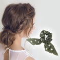 thumbnail image 2 of Unique Bargains 1 Pc Grace Rabbit Ears Hair Ties Hair Bands Army Green, 2 of 5