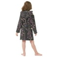 thumbnail image 4 of FORMRS Niños Bathrobe Unisex Hooded Robe Soft Plush Pajamas Sleepwear, Size 10-12T, Dark Gothic Floral, 4 of 7