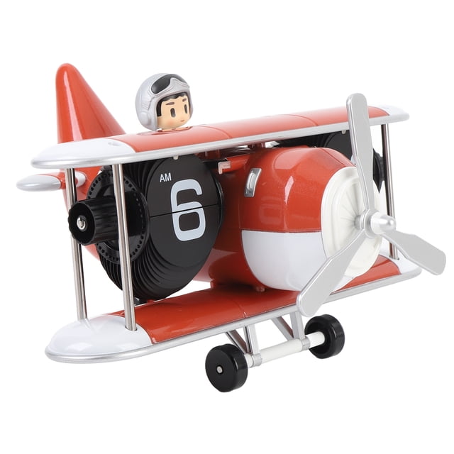 Retro Flip Clock, Airplane Flip Clock Digital Auto Flip Desk Clock 12 Hours, Mechanical Table Clock Large Number Battery Powered Internal Gear Operated Home Decor, Vintage Decor