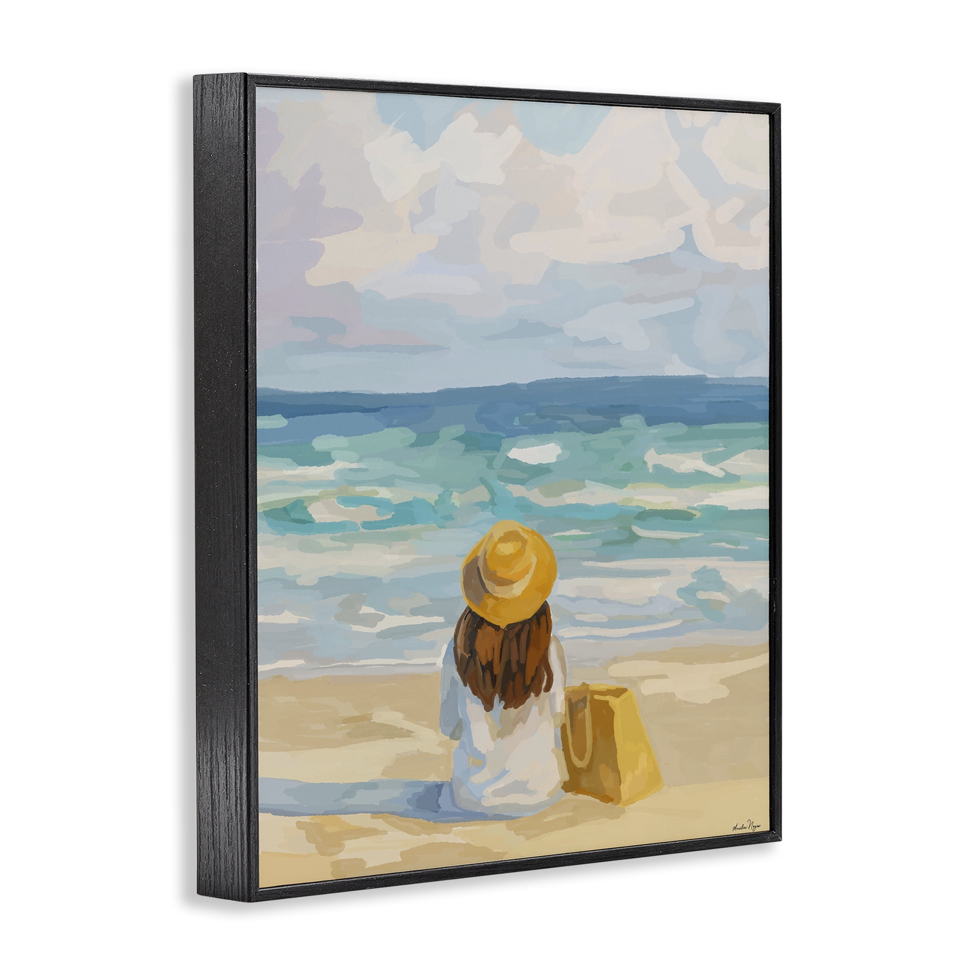 Stupell Industries Peaceful At The Beach Black Framed Giclee Art, design by Amelia Noyes
