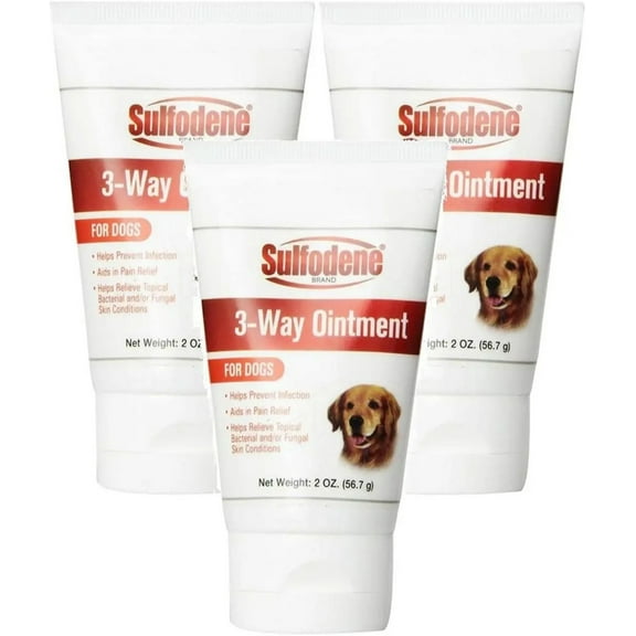 Sulfodene 3-Way Ointment Pain Wound Care for Dogs 2oz. 3-Pack