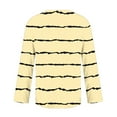 thumbnail image 5 of Utoimkio Plus Size Tops for Women Long Sleeve V Neck T Shirts Spring Fall Casual Striped Print Tee Blouses for Women, 5 of 5