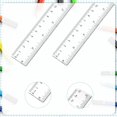 thumbnail image 4 of YSTIANN 3 Pack 6 Inch Plastic Rulers - Clear Acrylic Measuring Tools, Transparent Straight Edge Rulers for School, Office & Students WJ85-775, 4 of 7