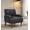 DARK GREY, variant on Floral Accent Chair with Nailhead Trim, Gold and Grey Upholstered Armchair with Solid Wood Legs, Farmhouse Slipper Chair for Living Room, Earthy Yellow