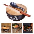 thumbnail image 2 of 1 juego de cuencos de cerámica para fideos instantáneos de estilo japonés, cuenco para sopa, 2 of 6