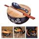 thumbnail image 2 of 1 juego de cuencos de cerámica para fideos instantáneos de estilo japonés, cuenco para sopa, 2 of 6