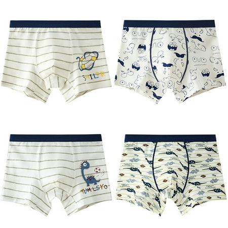 

4Pcs Toddler Boys Underwear Boyshort Kids Cartoon Breathable Cotton Boxer Briefs
