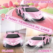 Betheaces Remote Control Car for Kids, 1:18 Pink RC Cars Toys for Kids Electric Vehicle Toy Car Hobby Racing Car with Lights & Controller, Birthday Gifts for Girl Boys Age 3-9 Years Old(Pink)