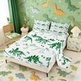 thumbnail image 2 of Erosebridal Cartoon Dinosaur Print Full Size Sheets for Kids, White Green Bed Sheets, 4pcs (1 Flat Sheet, 1 Fitted Sheet and 2 Pillowcases), 2 of 6