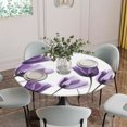thumbnail image 5 of Purple Tulip Floral Round Tablecloth for 45-54 Inch Tables,Fitted Table Cover with Elastic Edge,Pastel Country White Wildflower Waterproof Outdoor Table Cloth Protector for Patio Garden Dinner Picnic, 5 of 9