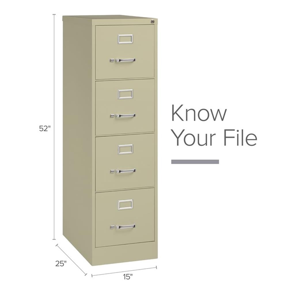 Scranton & Co 25"D Metal 4-Drawer Letter Width Vertical File Cabinet in Beige