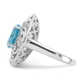 thumbnail image 2 of Auriga Fine Jewelry 925 Sterling Silver Rhodium Blue Topaz and Diamond Ring for Women Size- 8, 2 of 6