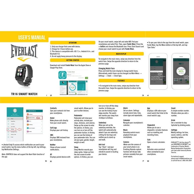 Everlast Smart Watch and Activity Tracker for iOS and Android Devices