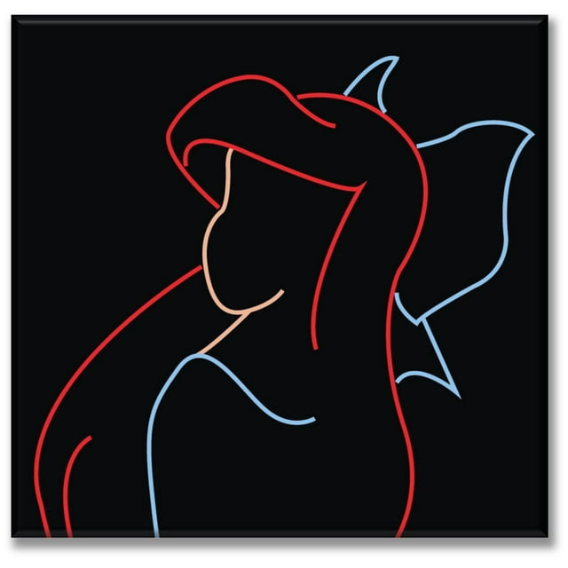 Cuadro Canva Listo Para Colgar Tipo Galería Ariel Fondo Negro 80X80 cm