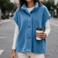 thumbnail image 5 of TARIENDY Warm Vests for Women Winter Fleece Jackets Sleeveless Stand Collar Button Down Outerwear Vest for Cold Weather Blue L, 5 of 9
