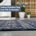 thumbnail image 2 of Waterproof Boho Indoor Outdoor Rug 8x10 (8'9"x12'2") Low Pile Geometric Patio Rug Non-Shedding Throw Mat Super Soft Textured Woven Large Area Mat Retro Decor for Balcony Backyard Porch, 2 of 9