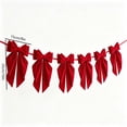 thumbnail image 5 of Velvet Bow Garland with 6 Pre Tied Bows, Christmas Hanging Decorations for Fireplace Mantel Staircase Wall Tree and Party Display, Reusable Holiday Home Decor with Adjustable Spacing, 5 of 9