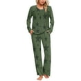 thumbnail image 7 of Censtreet Women's Pajama Set, 2 Piece Lounge Outfits Button-Down Sleepwear Long Sleeve With Pockets Ladies Pjs, 7 of 7