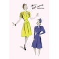 thumbnail image 1 of Knee-Length Dresses in Blue and Yellow-Fine Art Canvas Print (20" x 30"), 1 of 1