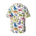 thumbnail image 2 of Wukai Cute Dinosaur Men's Casual Short-Sleeve Button Down Shirt - Lightweight Summer Dress Shirt for Daily Wear-4X-Large, 2 of 7