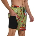 thumbnail image 3 of Goofa Cartoon Fire Truck Printed Men's Swim Trunks Board Shorts Quick Dry Mens Swimming Trunks with Compression Liner,Breathable Fit Hawaii Beach Shorts-3X-Large, 3 of 9