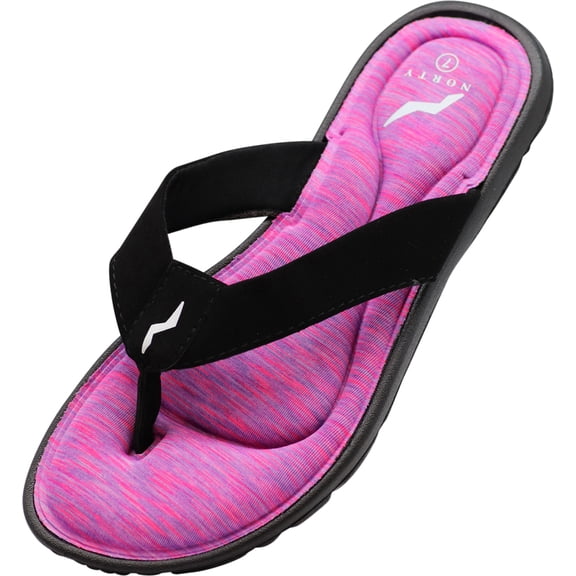 Norty Women's Memory Foam Footbed Sandals - Casual for Beach, Pool, Shower