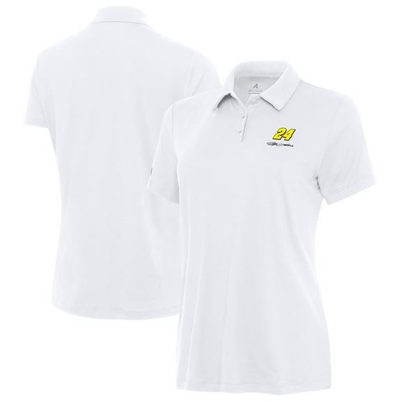Women's-Antigua  White Jeff Gordon Reprocess Polo