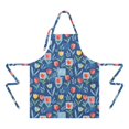 thumbnail image 2 of Pioneer Flower Floral Print Pattern Apron for Women and Men, Cotton Linen Waterproof with Pockets, Adjustable, 33x27 Inch for Kitchen, Gardening, BBQ, Salon, 2 of 6