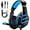 Black Blue, variant on RUNMUS Gaming Headset with Noise Canceling Mic for PS4, Xbox One, PC, Mobile, 7.1 Surround Sound Headphone with LED Light for Kids Adults