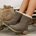 thumbnail image 6 of uvwlwu Boots for Women Fashion Platform Mid Calf Suede Winter Boots With Heel For Comfortable Warm Wear(Size:39), 6 of 8