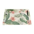 thumbnail image 1 of YFYANG Washable Heat-Resistant Placemats, 70% PVC/30% Polyester, Tropical Plant Flower Pattern Kitchen Table Mat, 12" x 18" 4 Pcs, 1 of 6