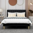 thumbnail image 3 of AGARTT Upholstered Platform Bed Frame Full Size with Headboard and Footboard/Wooden Slats Support/No Box Spring Needed/Easy Assembly,Black Linen, 3 of 12