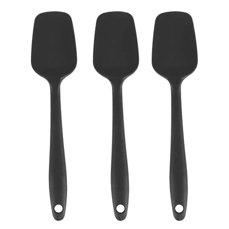 

3 Pcs Silicone Spatula Black High Temperature Resistant Bpa-Free Rubber Spatula Cooking and Baking Kitchen Spatula