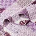thumbnail image 6 of 3-Piece Full/Queen Size Quilt Set - Purple Patchwork Bedspread Coverlet with 2 Pillow Shams, Microfiber, 6 of 6