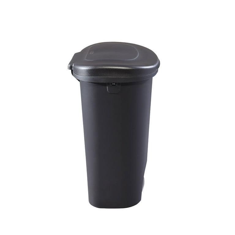 Rubbermaid 13-Gallons Black Plastic Kitchen Trash Can with Lid